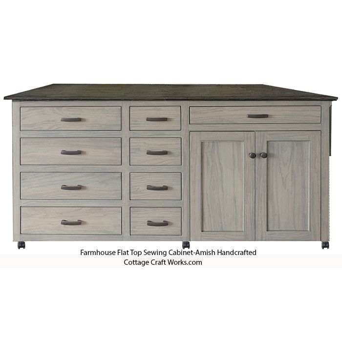 Flat top sewing workspace farmhouse sewing center furniture