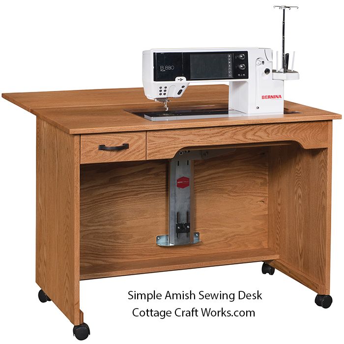 Simple Amish Sewing Desk – Solid Hardwood Sewing Cabinet