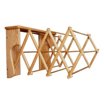 Small Oak Wall Folding Clothes Rack