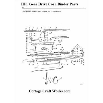 IHC Ground Drive Corn Binder Gatherer Upper-Lower L.H. Parts