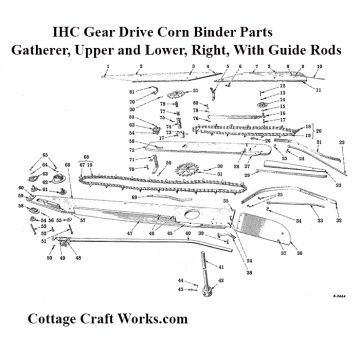 IHC Ground Drive Corn Binder Gatherer Upper-Lower R.H. Parts. 