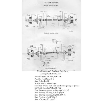 New Idea 14-14A Manure Spreader Axle & Wheel Parts