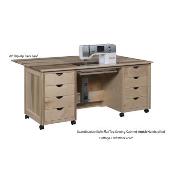 Amish handcrafted solid wood sewing machine storage cabinet