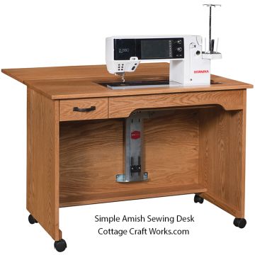 Simple Amish Sewing Desk – Solid Hardwood Sewing Cabinet