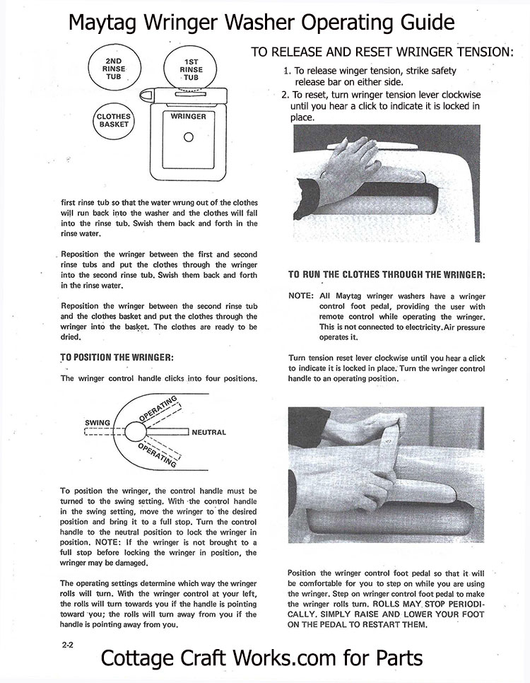 Maytag Gas Engine Motor Wringer Washer Washing Machine Instruction Booklet Hit 