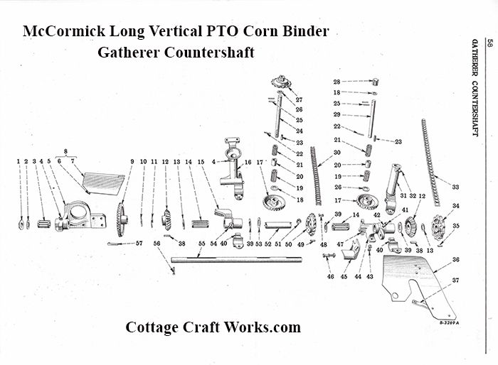 IHC McCormick PTO Corn Binder Gathering Countershaft Parts