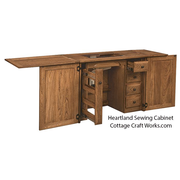 Amish Heartland Sewing Cabinet solid wood handcrafted