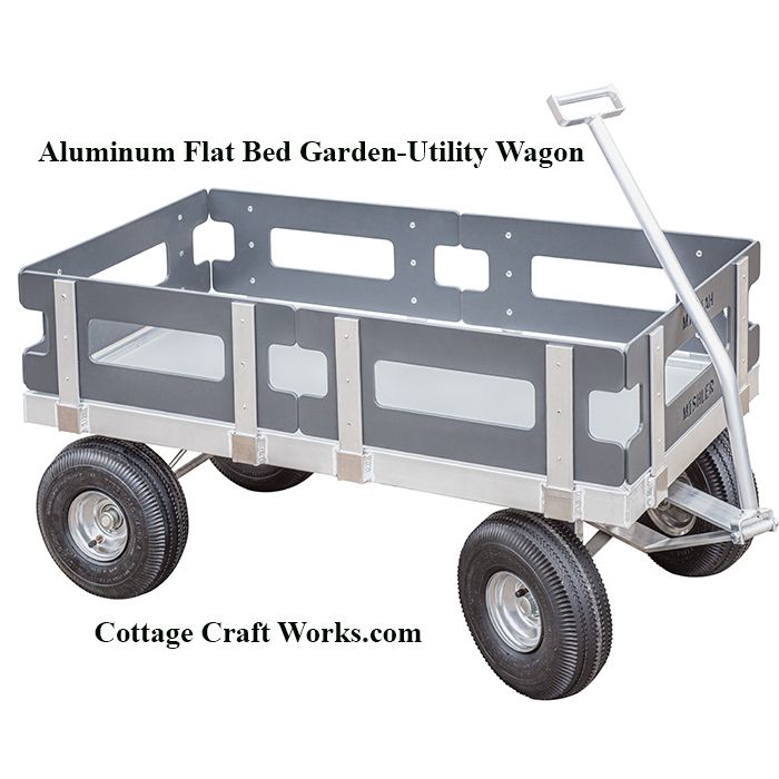 Aluminum flatbed garden utility wagon outdoor yard cart