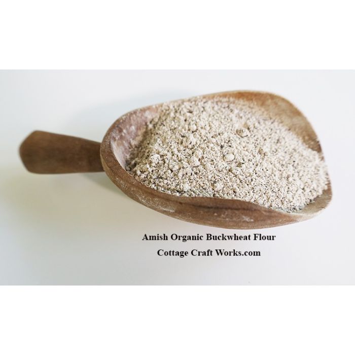  Amish Organic Buckwheat Flour 25lb. Buckwheat flour is stone-ground and milled on an Amish organic certified farm in Ohio.