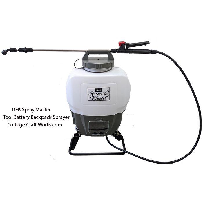 Tool battery powered backpack garden sprayer