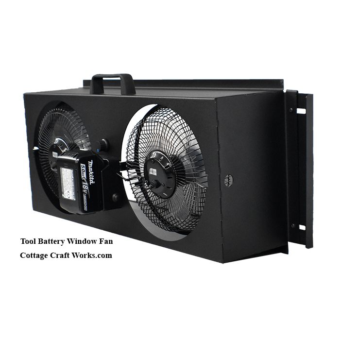 EZ-Dual DC Tool Battery Window Fans front view
