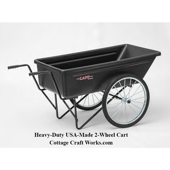 Heavy Duty USA Made 2-Wheel Poly Dump Cart front view