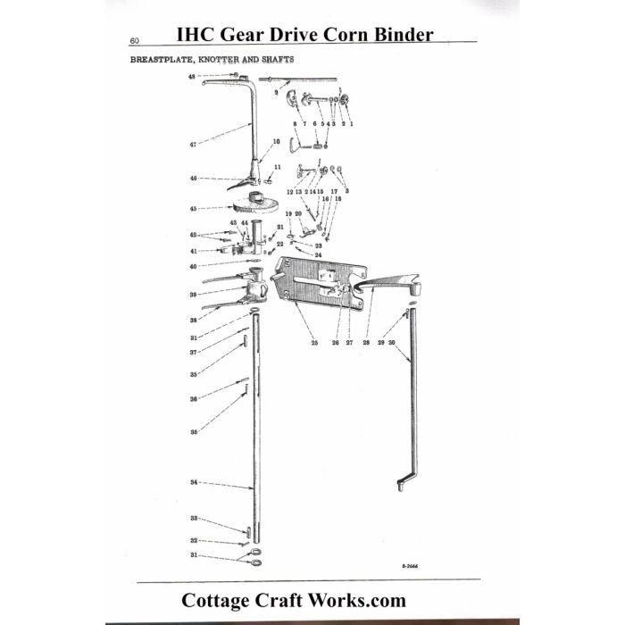 IHC Ground Drive Corn Binder Breast Plate Knotter & Shaft Parts | Cottage Craft Works