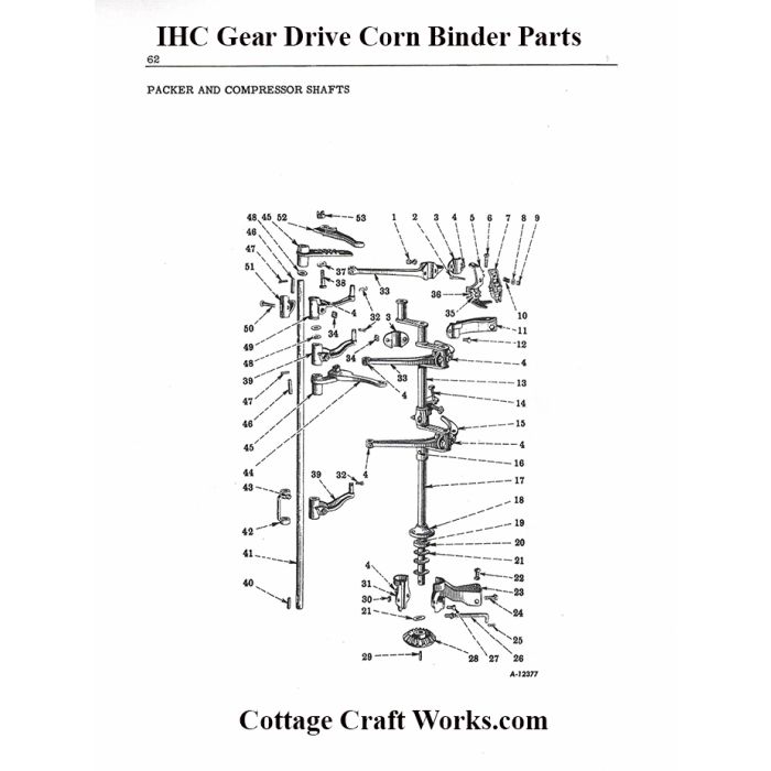 IHC GD Corn Binder Packer Parts
