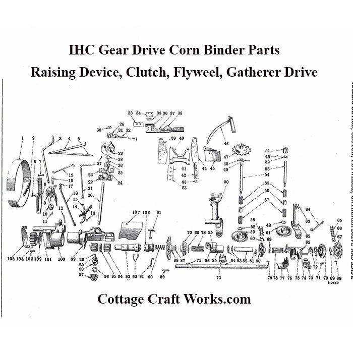 IHC GD Corn Binder Raising Device, Clutch, Flywheel, Parts