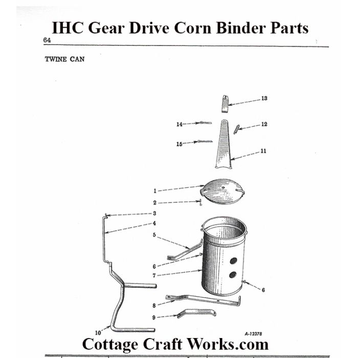 IHC GD Corn Binder Twine Can Parts