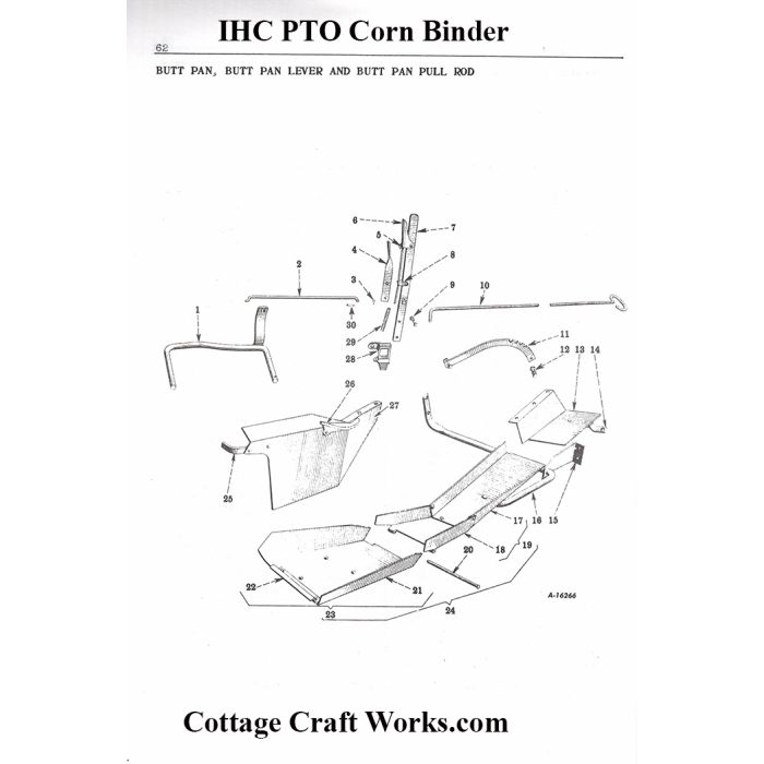 IHC PTO Corn Binder Butt Pan Parts