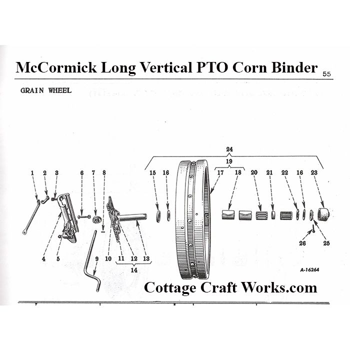 IHC PTO Corn Binder Grain Wheel Parts