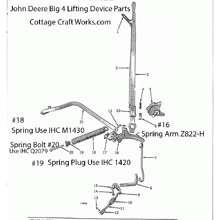 J.D. Mower Lifting Device Parts