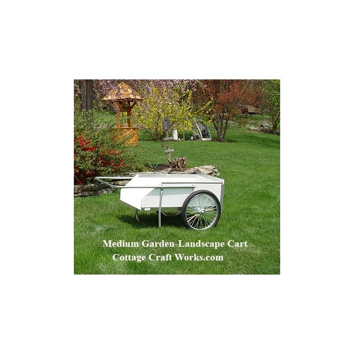 Amish built medium two wheel garden cart with recycled poly sides and floor
