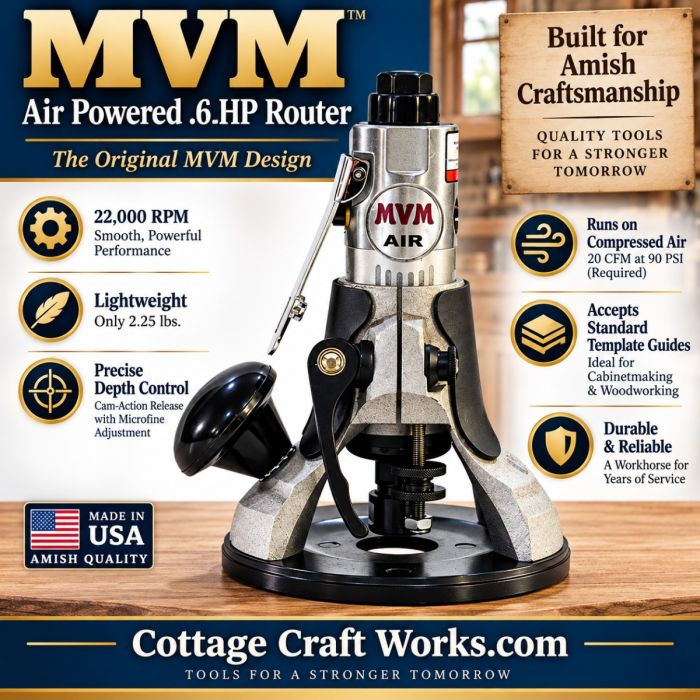 MVM Air-Powered 0.6-HP Pneumatic Router