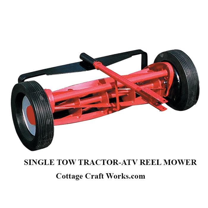 Single tow-behind reel mower for ATV and garden tractor with 21-inch cutting reel