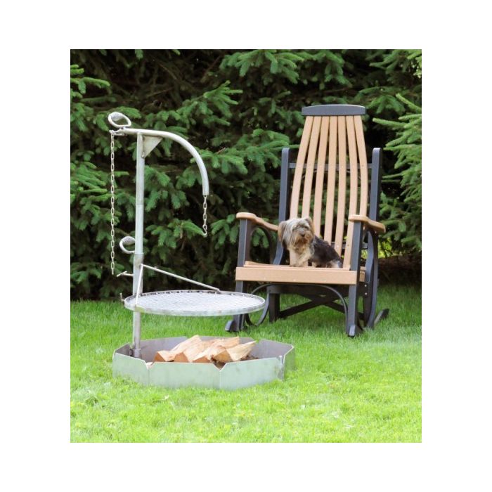 Stainless Steel Camping Grill with Kettle Hook