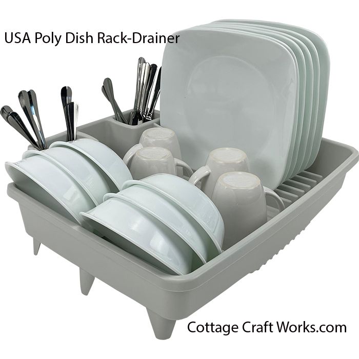 USA Molded Poly Dish Drainer Drying Rack