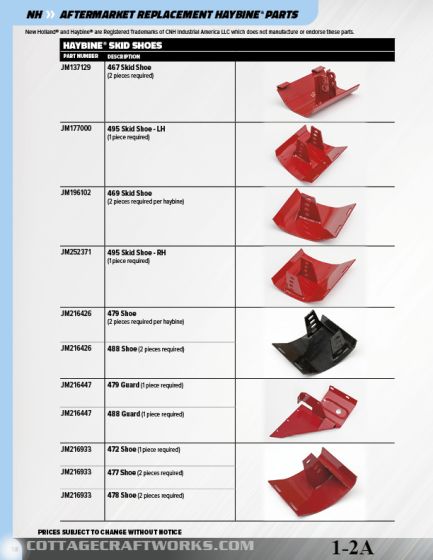 New Holland Haybine Replacement Parts