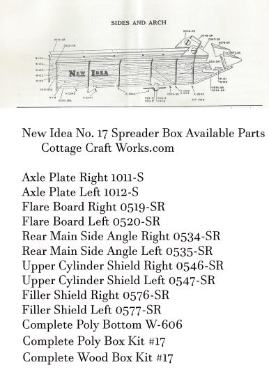 New Idea No. 17 Spreader Box Parts