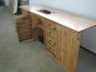 Amish Furniture-Sewing Machine Cabinet Side Open View
