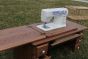 Amish Furniture-Treadle Sewing Machine Cabinet With Machine