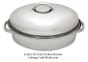 Small oval stainless steel chicken roaster pan with lid