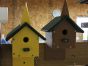 Installed Wren Church Poly Bird House on Post – Eco-Friendly Garden Bird Habitat