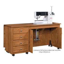 Contemporary Flat Top Sewing Cabinet