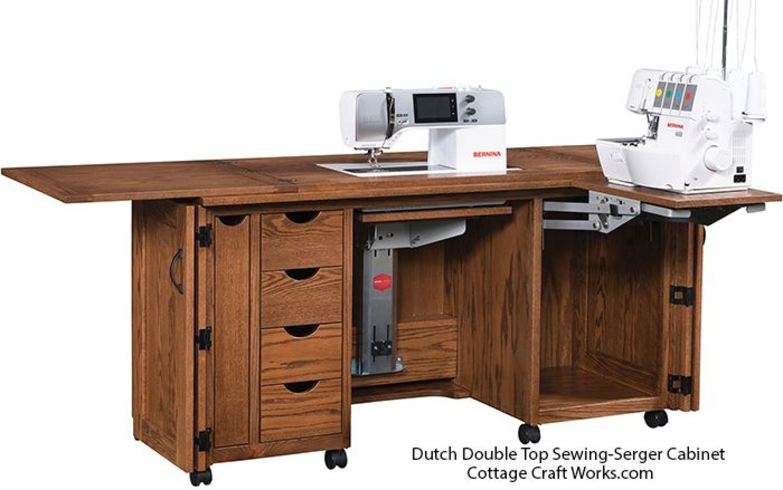 Dutch Double Top Sewing-Serger Sewing Cabinet