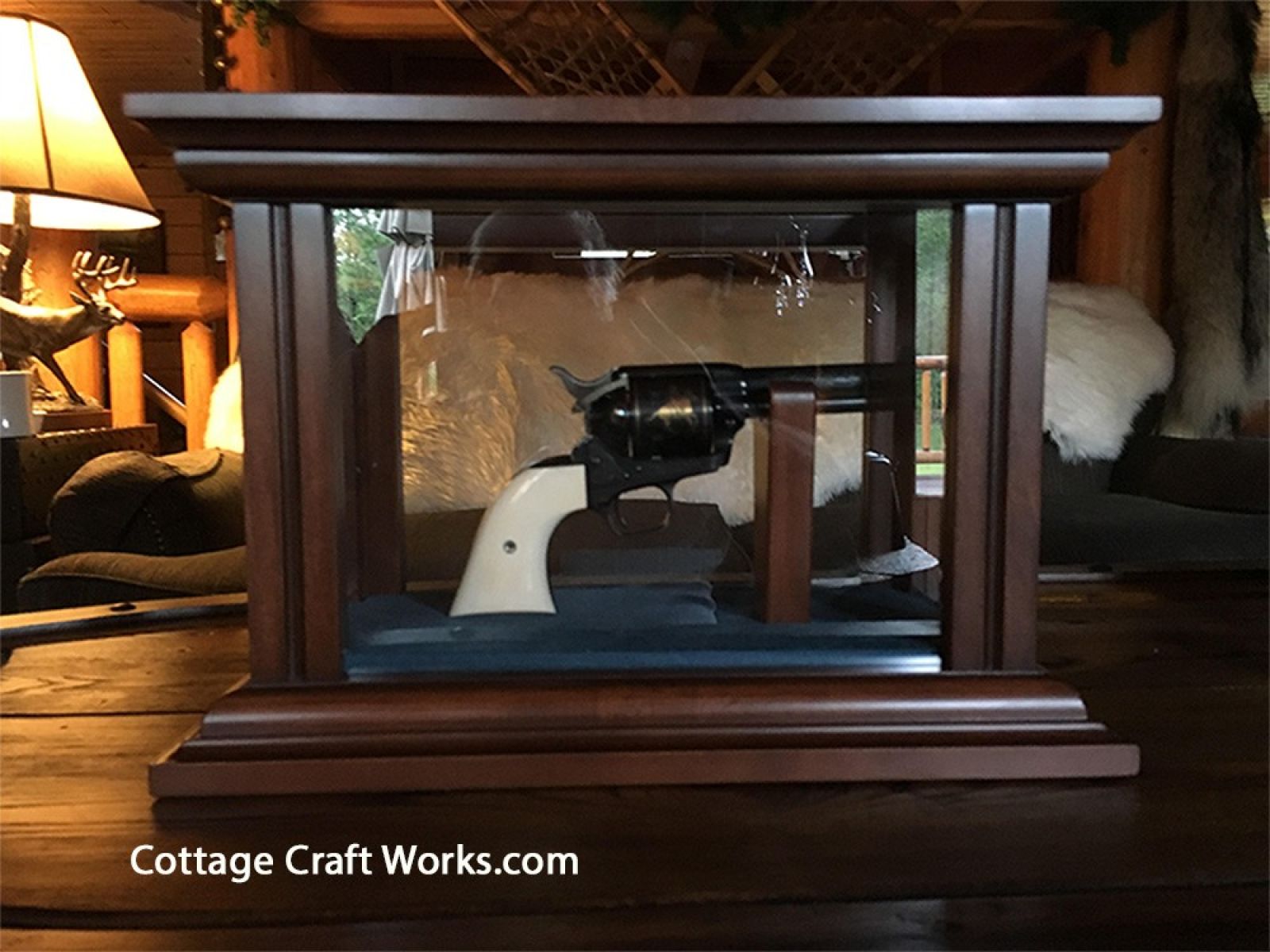 Custom Hardwood and Glass Gun Display Case