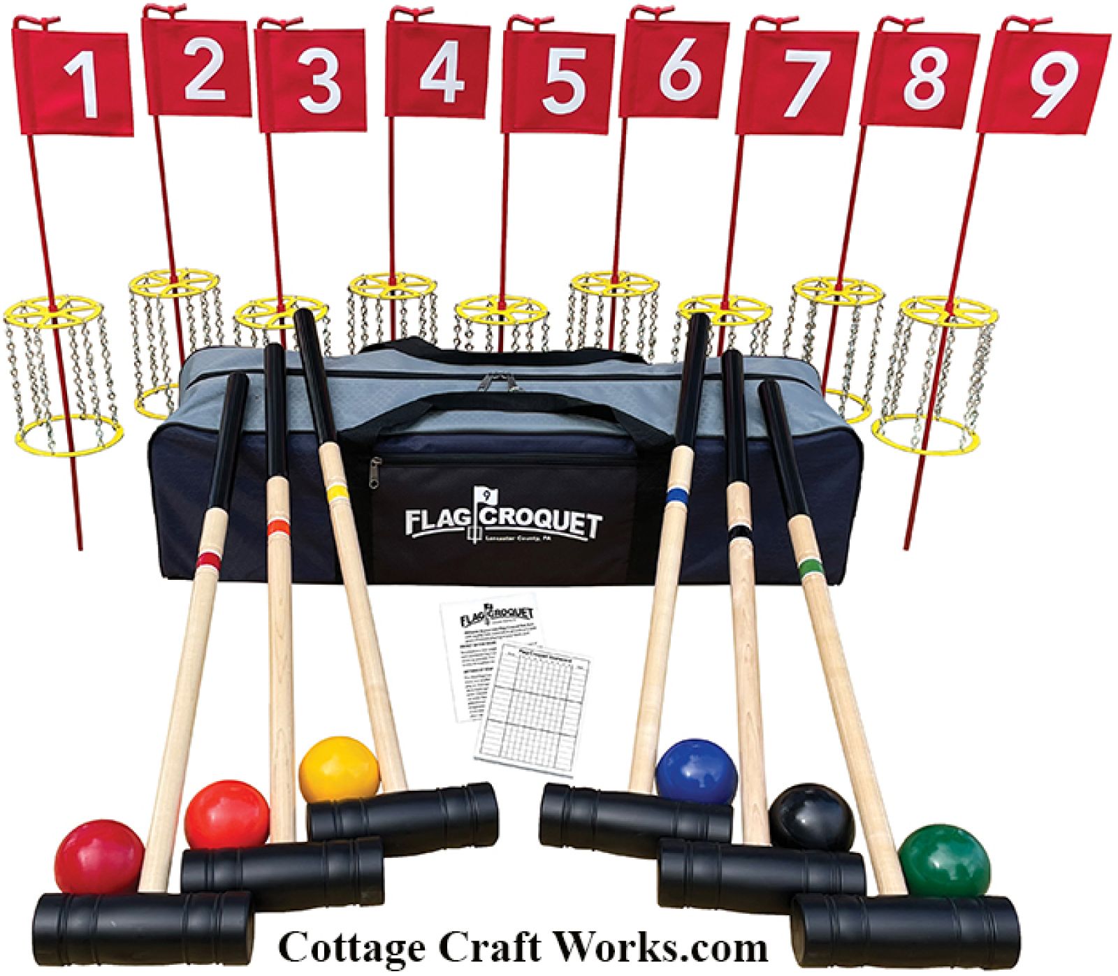USA Amish Flag Golf Croquet Set