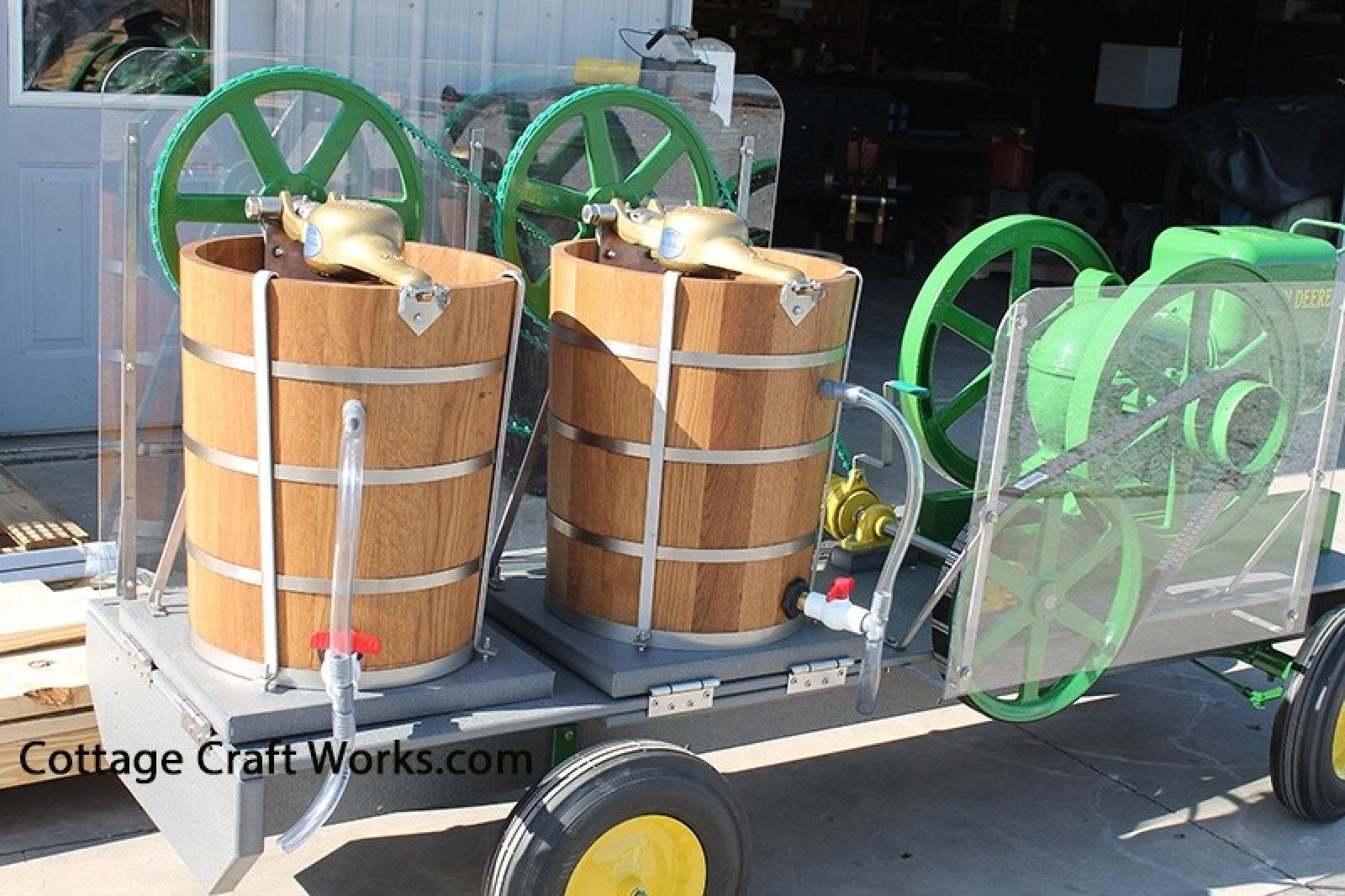 Wagon Mounted Hit & Miss Double Ice Cream Freezers