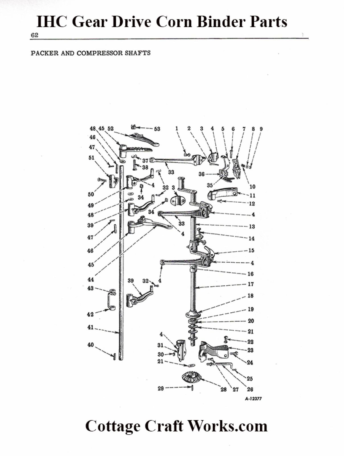 IHC GD Corn Binder Packer Parts