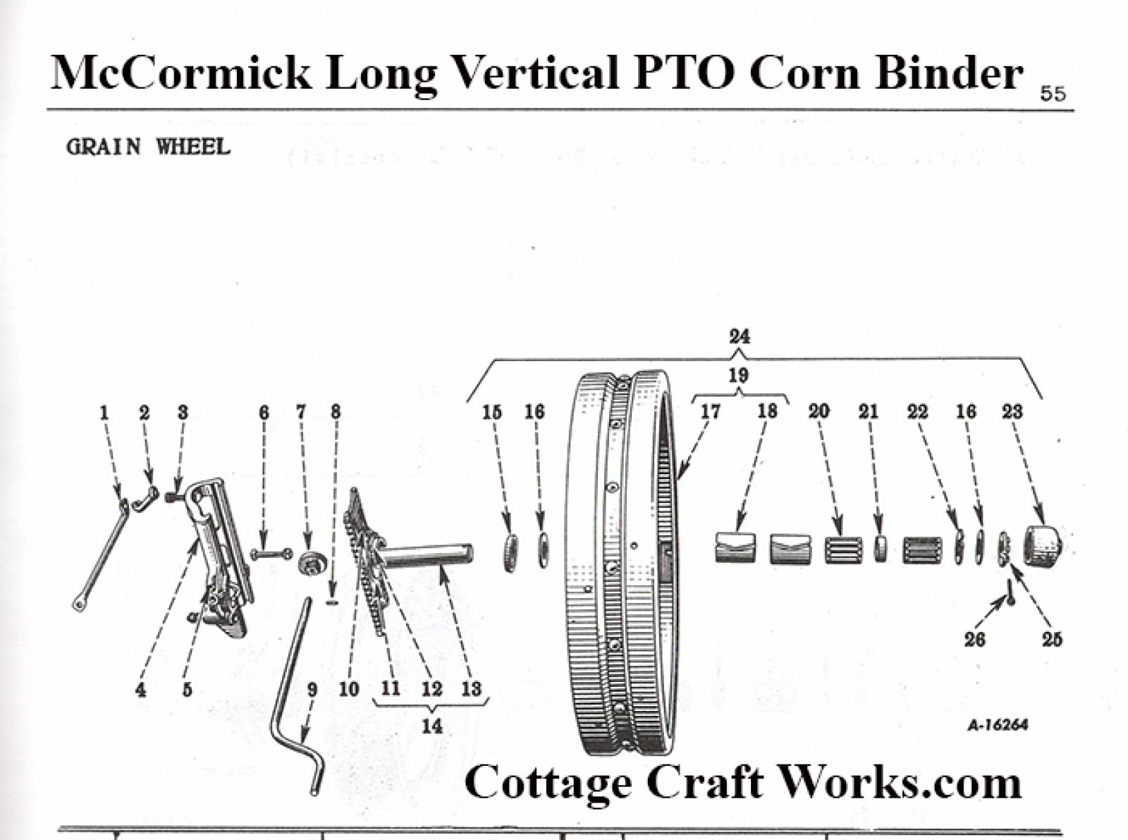 IHC PTO Corn Binder Grain Wheel Parts