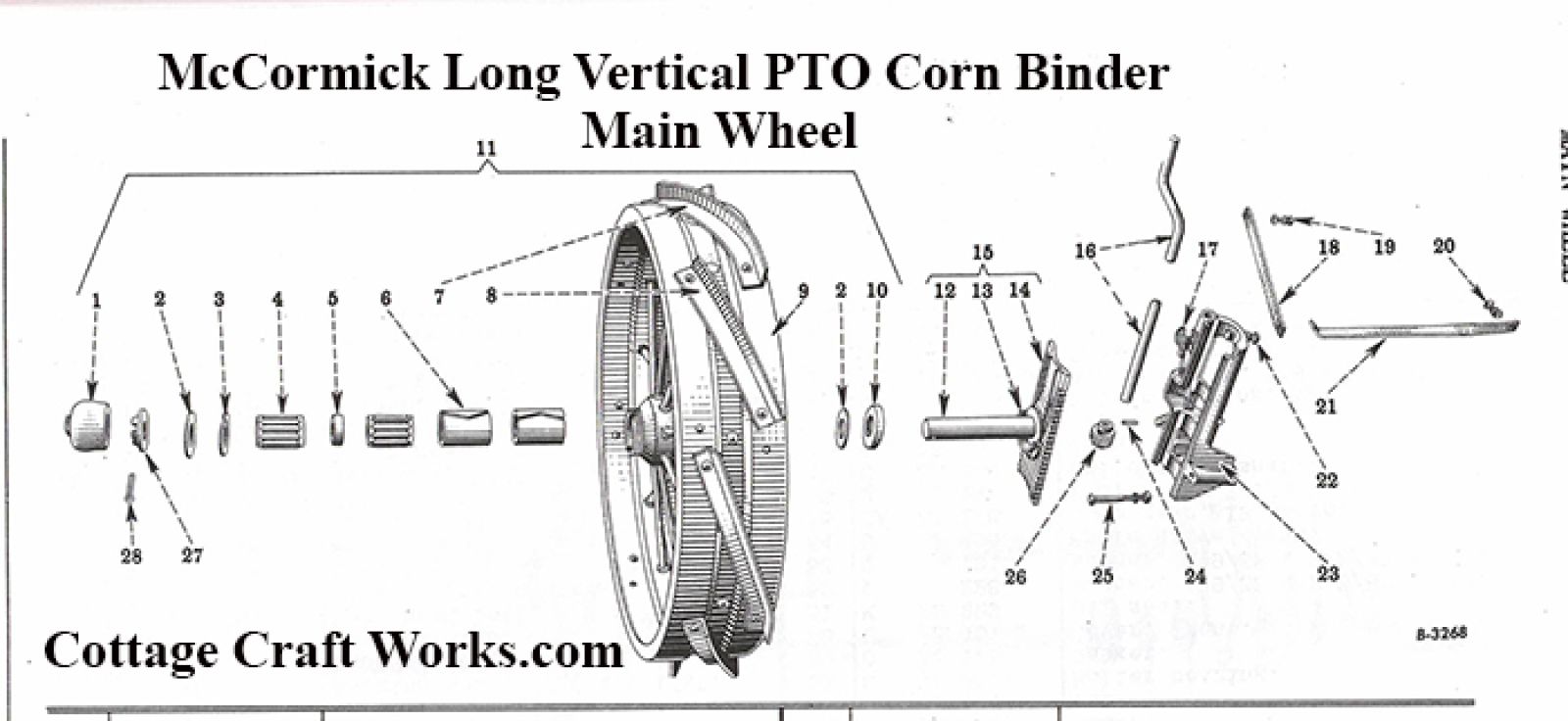 IHC PTO Corn Binder Main Wheel Parts