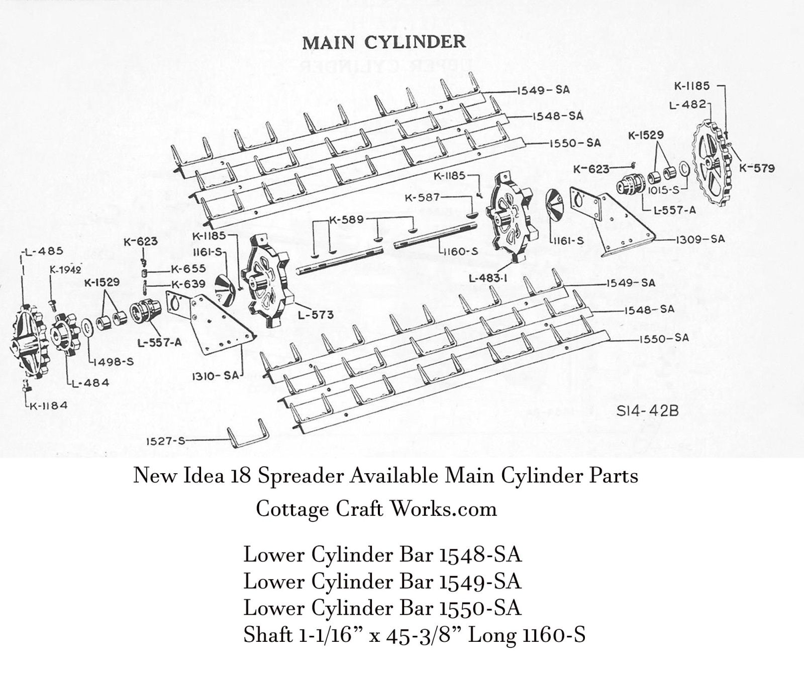 New Idea 18 Spreader Main Cylinder Parts