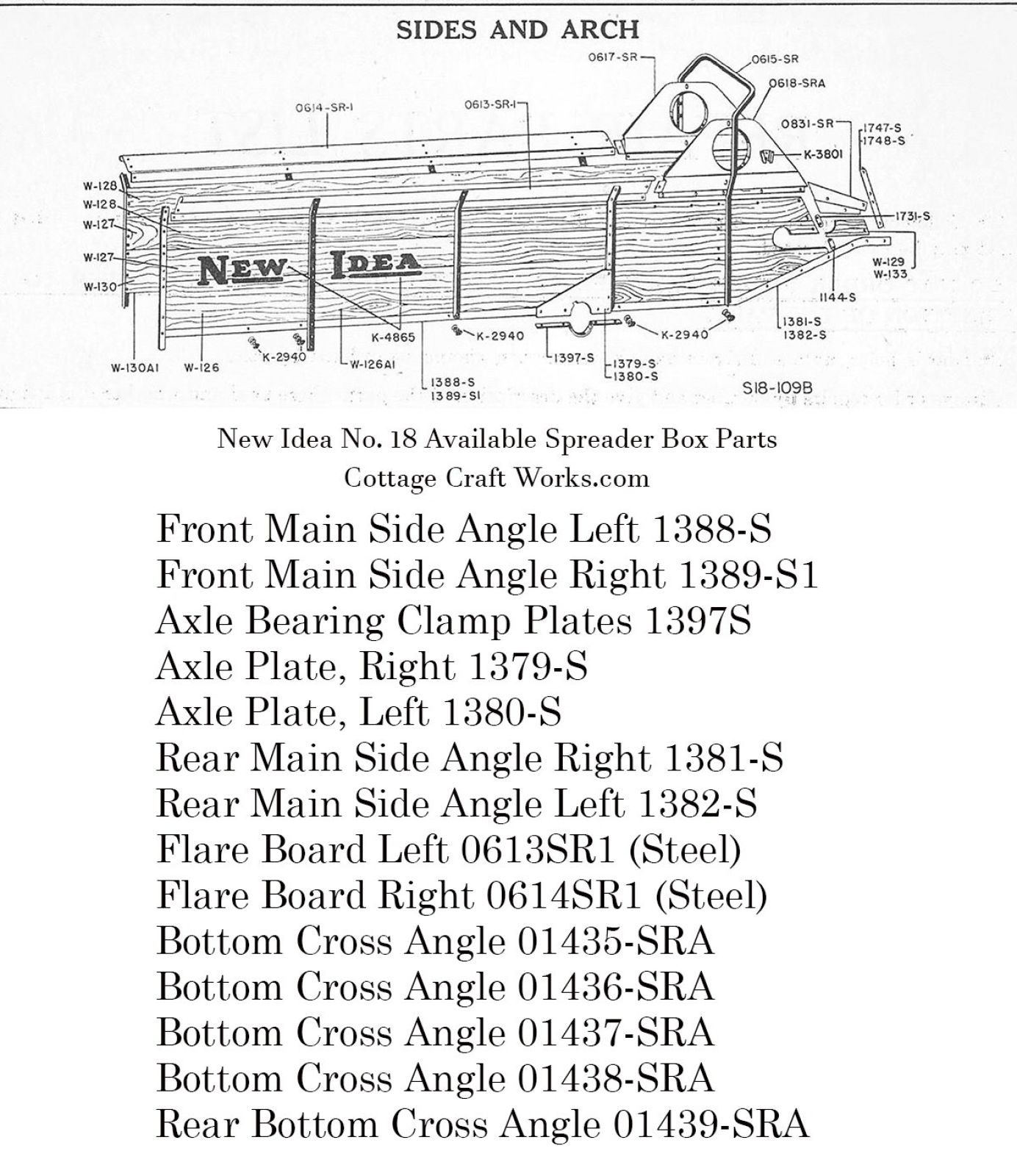 New Idea 18 Spreader Box Parts