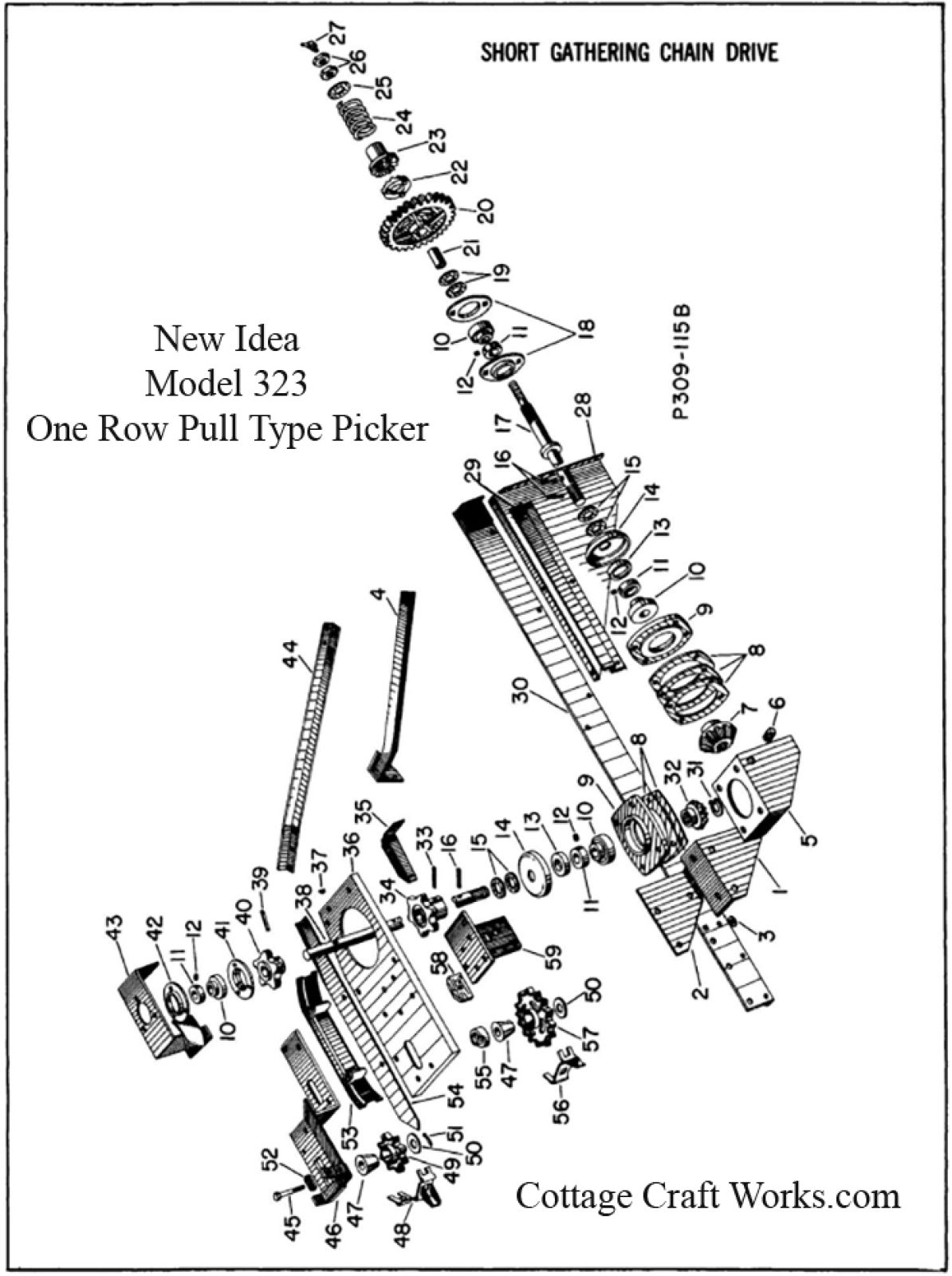 New Idea 323 Corn Picker Short Gathering Chain Drive