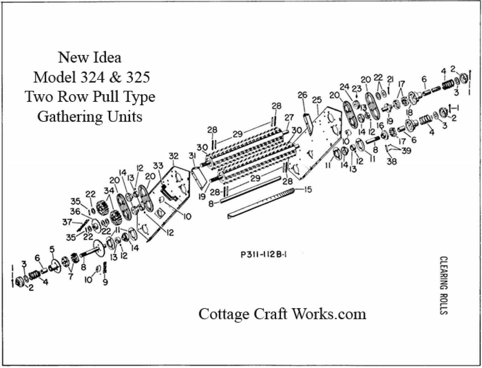New Idea 324, 325 Corn Picker Clearing Rolls