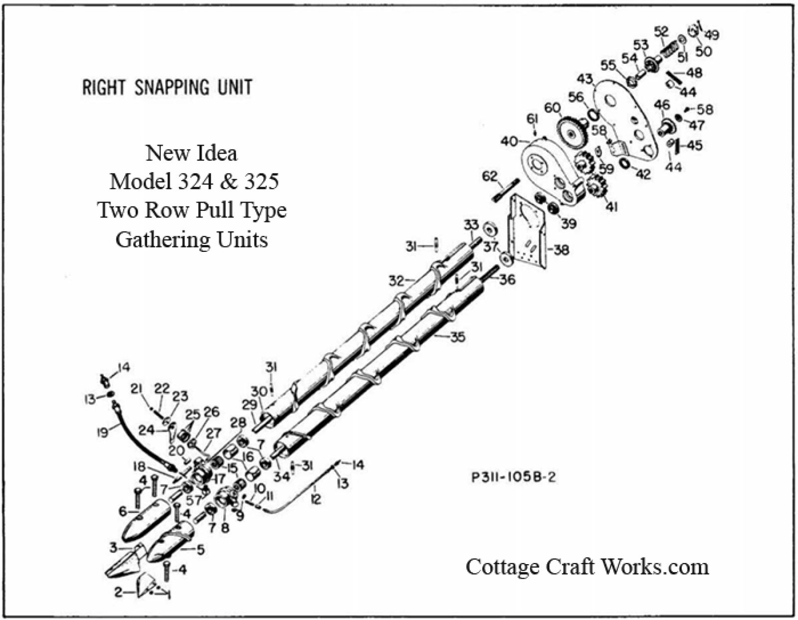 New Idea 324, 325 Corn Picker Right Snapping Unit
