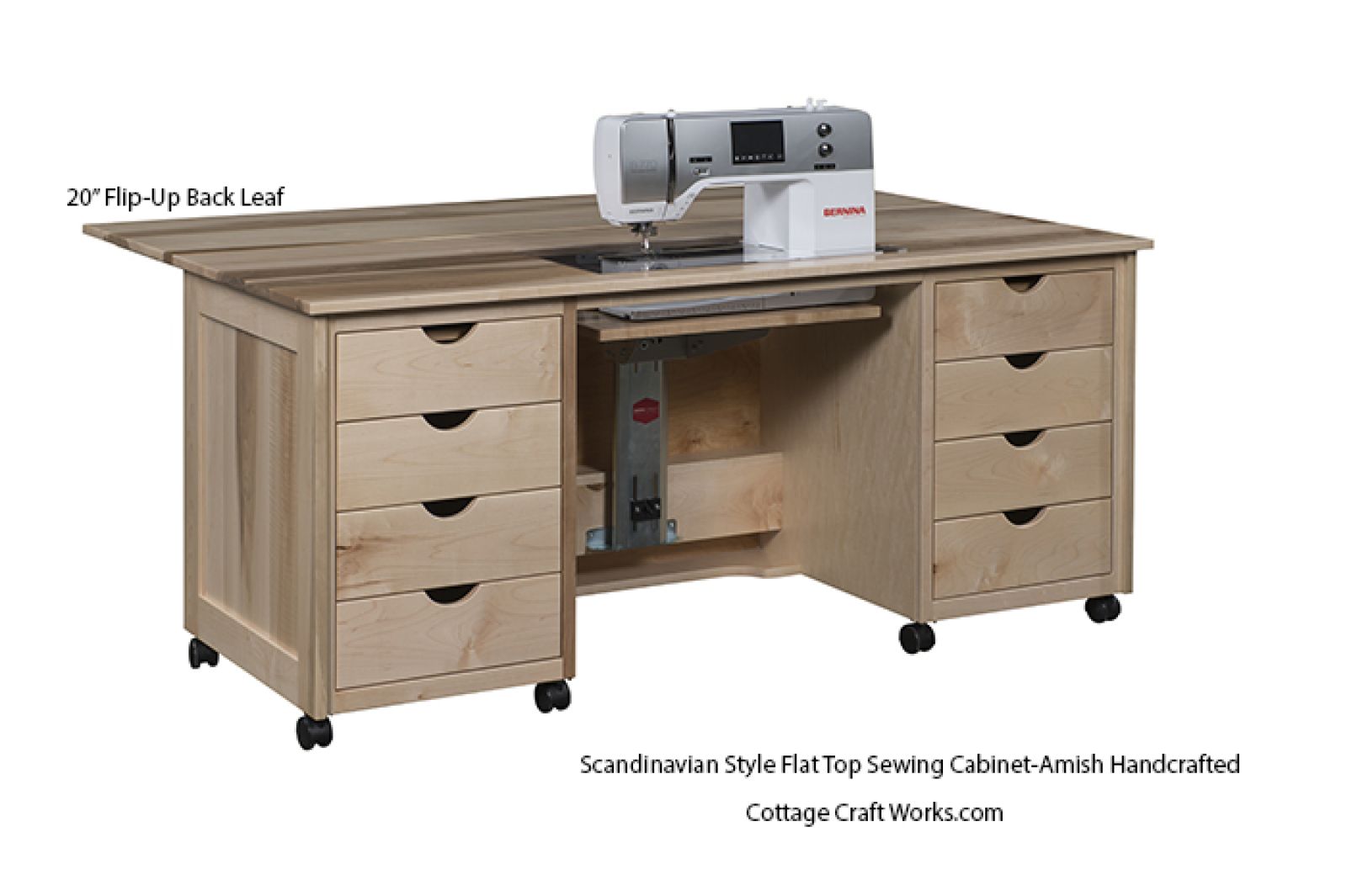 Scandinavian Style Flat Top Sewing Cabinet