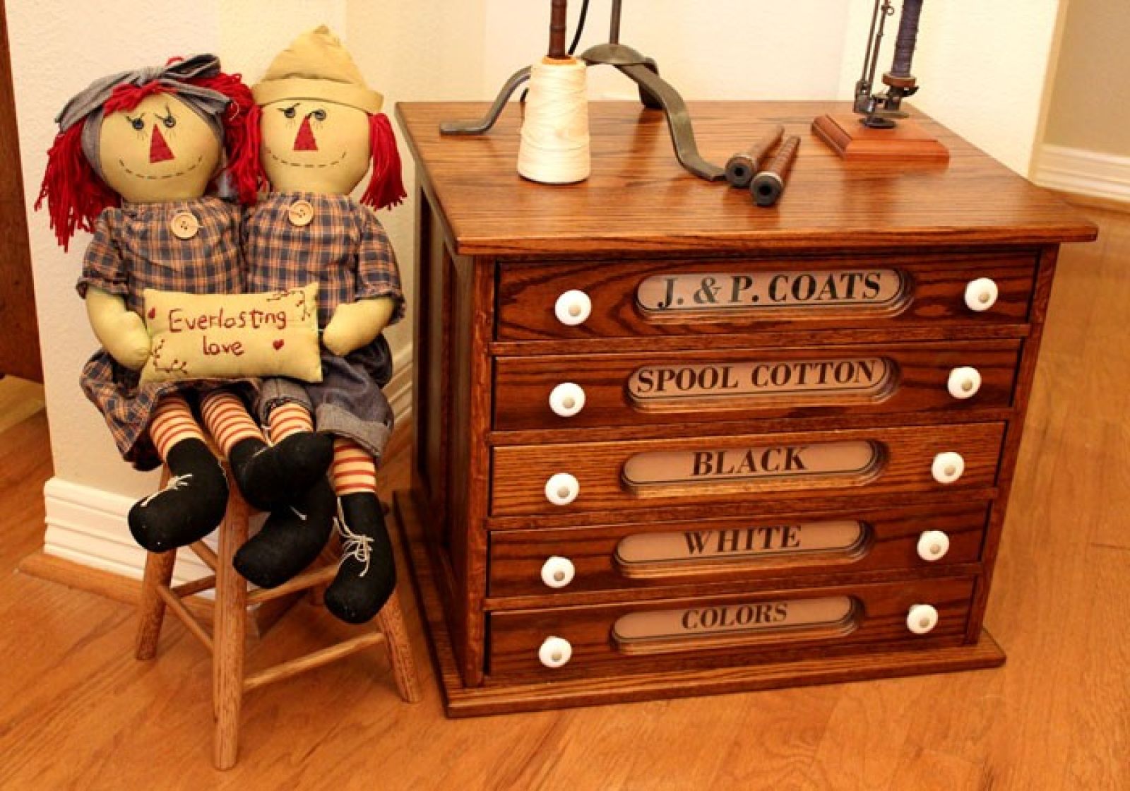 J&P Coats Reproduction Thread Spool Cabinet
