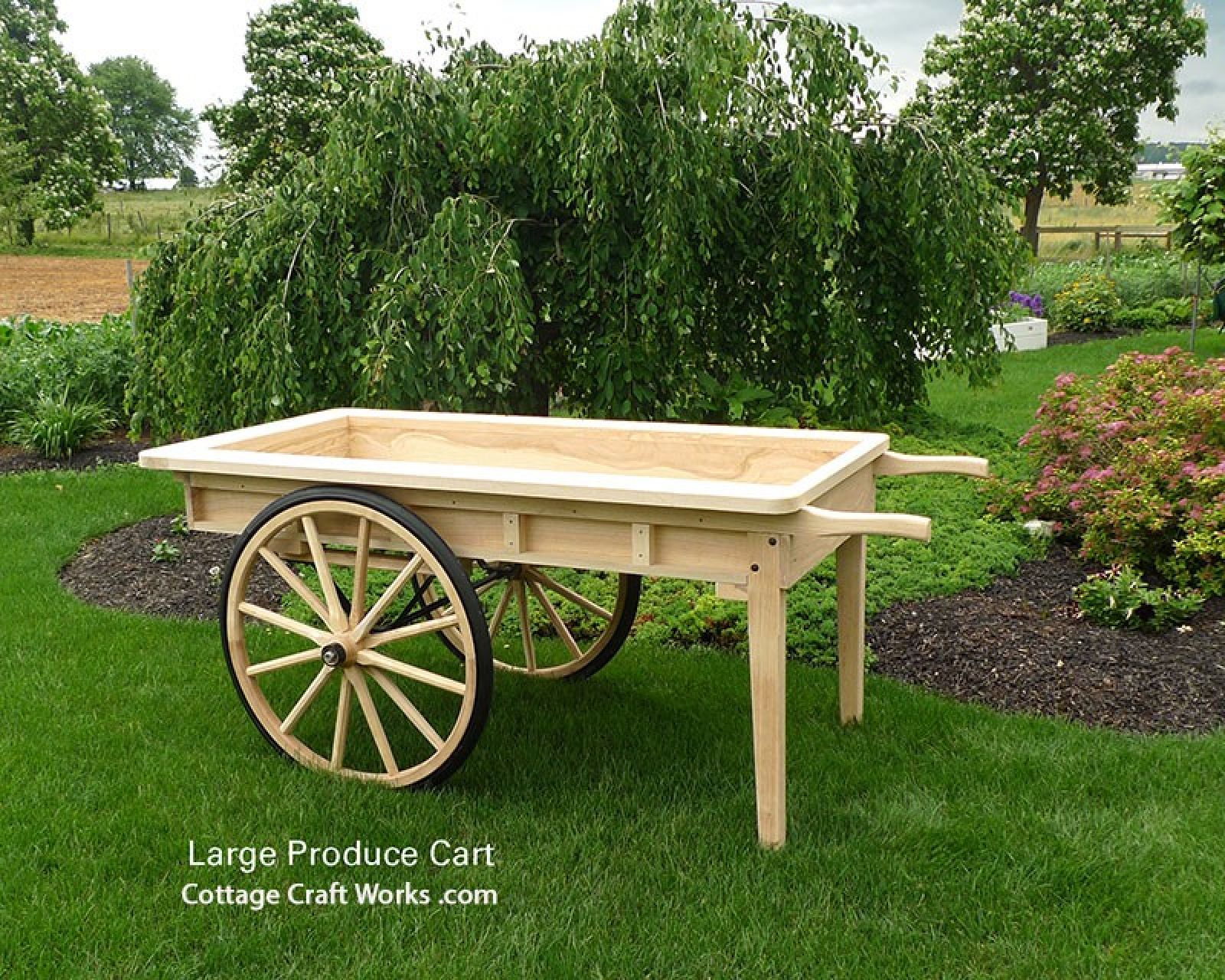 Old Fashion Reproduction Large Wooden Produce Cart